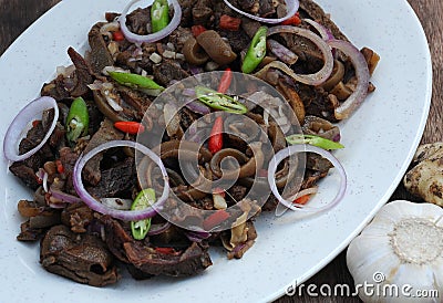 Food from the Philippines, Kilawing Kambing (Goat meat in Vinaigrette) Stock Photo